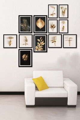 12 Pieces Of Orange Paper Wall Poster Table Set Frame Looking - 1