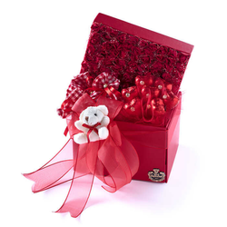 3 Layers Heart Shaped Chocolate in Floral Box - Thumbnail