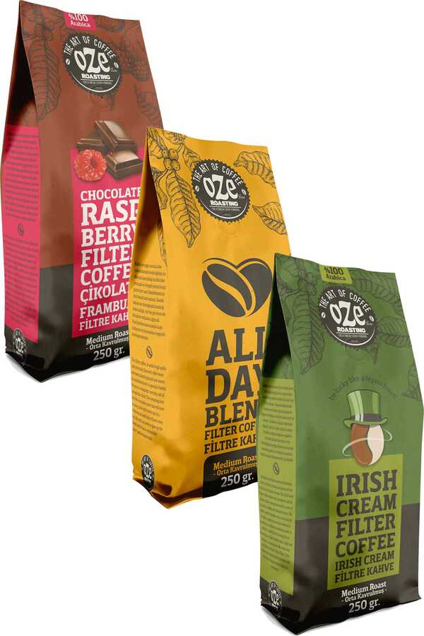 3 Lu Filter Coffee Meet Kit 250Gr X 3 Irish Cream / All Day Blend / Frambuaz & Chocolate Flavored