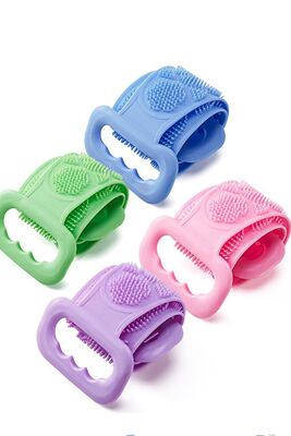 4 Pcs Double Sided Bath Washcloth Silicone Massage Soft Shower Washcloth Long Lasting Bath Scrub TYC00048027720 - 1