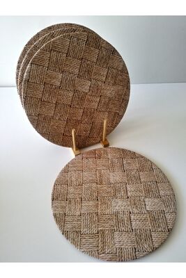 4 Pcs Placemat (straw Weave Pattern Printed Cupboard) 1067 - 1
