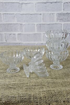 6 Pcs Luxury Footed Glass Bowl Snack Bowl, Sugar Bowl, Turkish Delight Holder, Ice Cream, Dessert Pudding Cup Bowl - 1