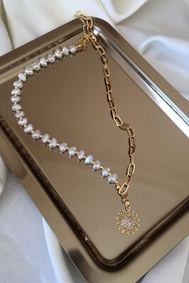 Adjustable Pearl Sun Pendant Necklace TYC00188187967 - 1