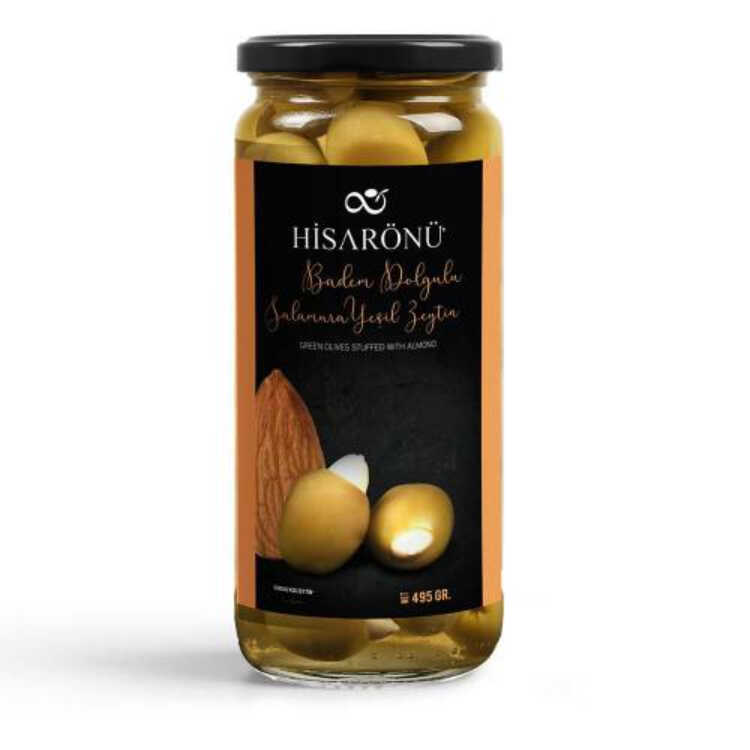 Almond Stuffed Green Olives, 17.46 oz - 495g