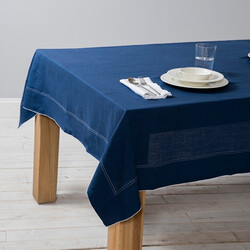 Anica Navy Blue Table Cloth 130x130 cm - Thumbnail