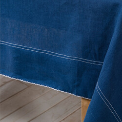 Anica Navy Blue Table Cloth 130x130 cm - Thumbnail