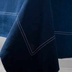 Anica Navy Blue Table Cloth 130x130 cm - Thumbnail