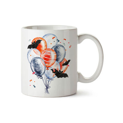 Balloons and Bats Halloween Mug , 3.1x3.5x4.3 Inches - 1