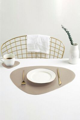 Beige Placemat 6 Person 12 Piece Beige6l - 1