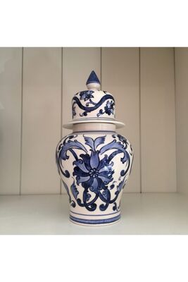 Bleu Blanc Cube Vase - 1