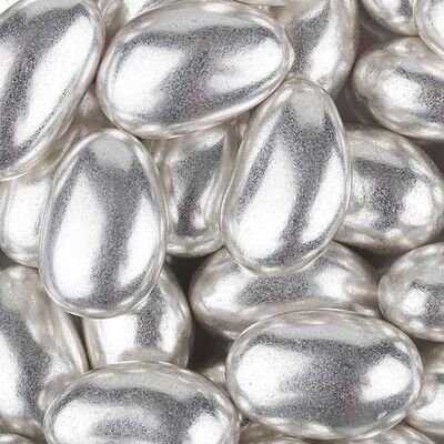Bright Silver Chocolate Covered Almond Dragee, 1.1lb - 500g - 2