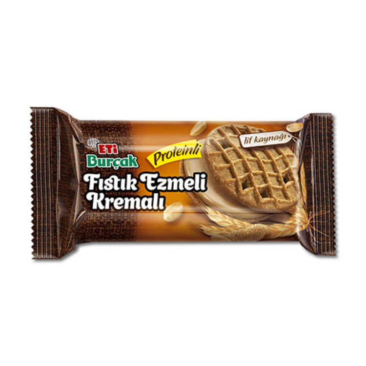 Burçak Peanut Butter Creamy Protein Biscuits, 6.17 oz - 175g