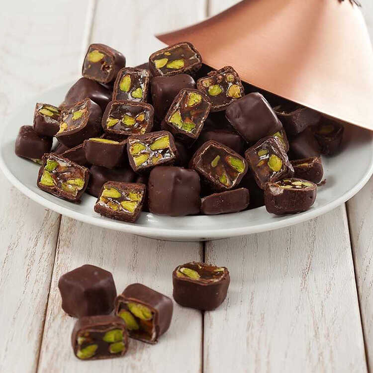 Chocolate Coated Turkish Delight with Pistachio , 17.6oz - 500g