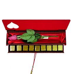Chocolate with Rose in Wood Box , 26.1oz - 740g - Thumbnail