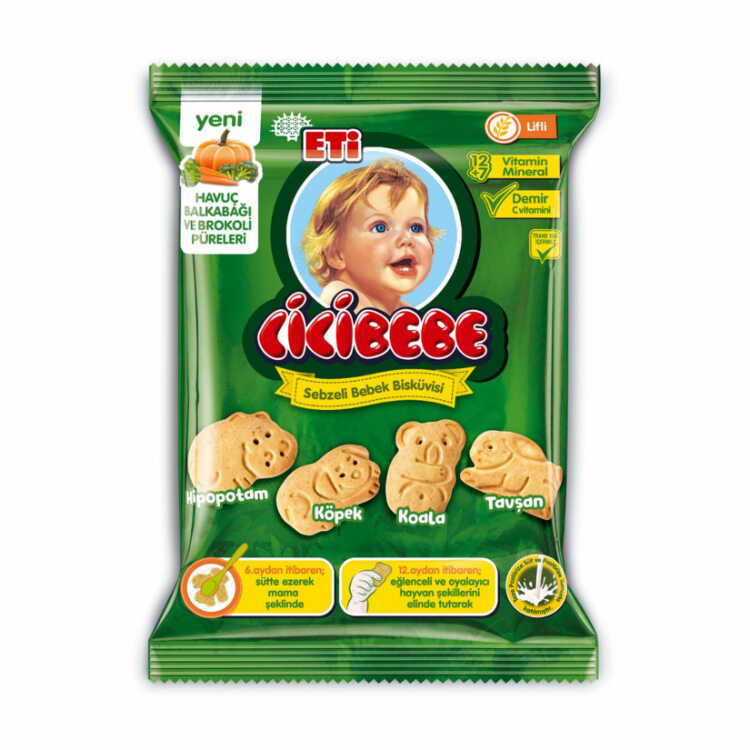 Cicibebe Baby Biscuit with Vegetables, 6.06 oz - 172g