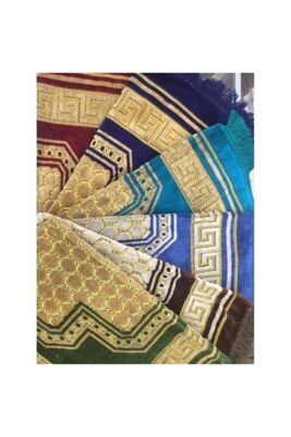 Colorful Velvet Prayer Rug - 4 Pieces - 1