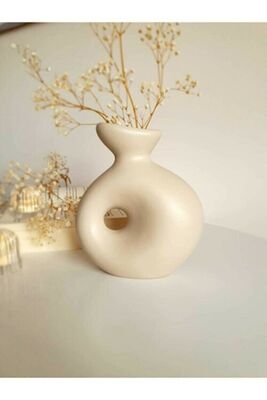 Decorative Bohemian Vase Cream / Room Decor Ordovenibohemkrem - 1