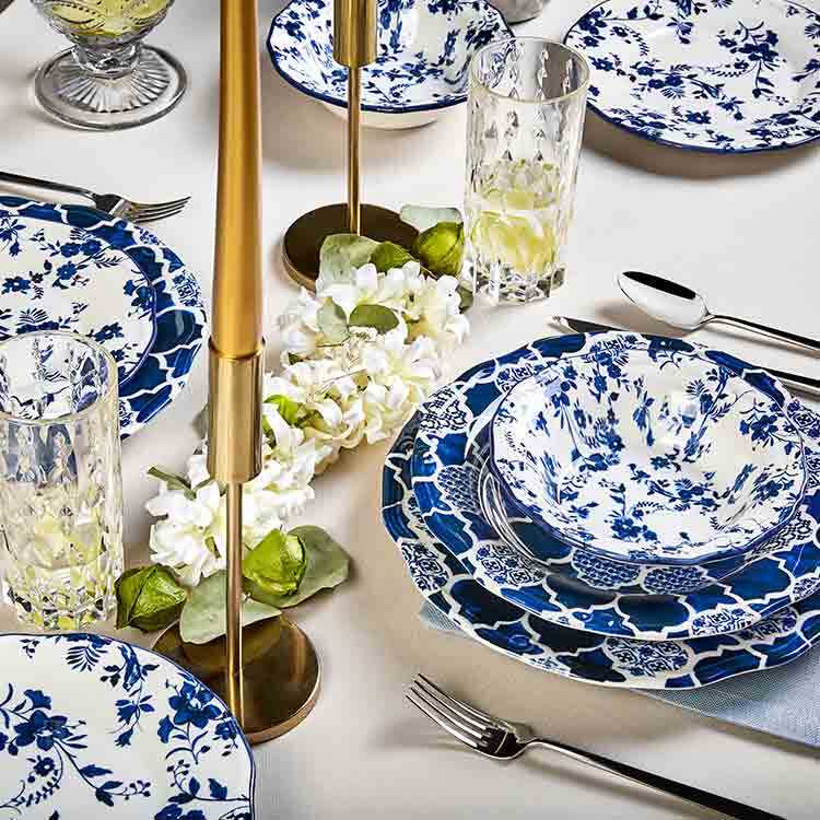 Deep Blue Dinnerware Set, 24 Pieces Dinnerware, XYZ Karaca