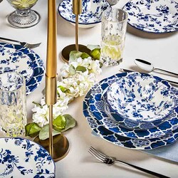 Deep Blue Dinnerware Set, 24 Pieces - Thumbnail