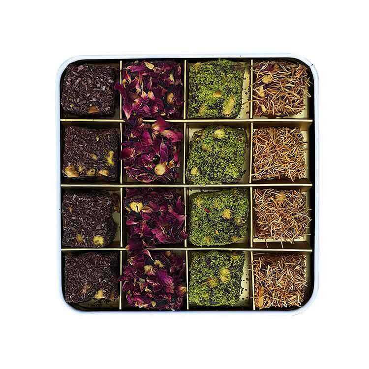 Delight Box of Rose, Pomegranate and Cacao Flavors , 16 pieces