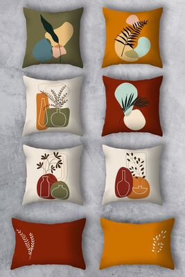 Double Side Printed 43x43 Pillow Cover Set of 8 Combination. - 1