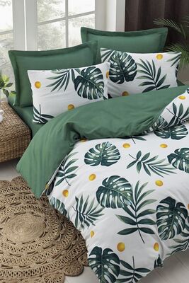 Duvet Cover Set Double Monstera Green - 1