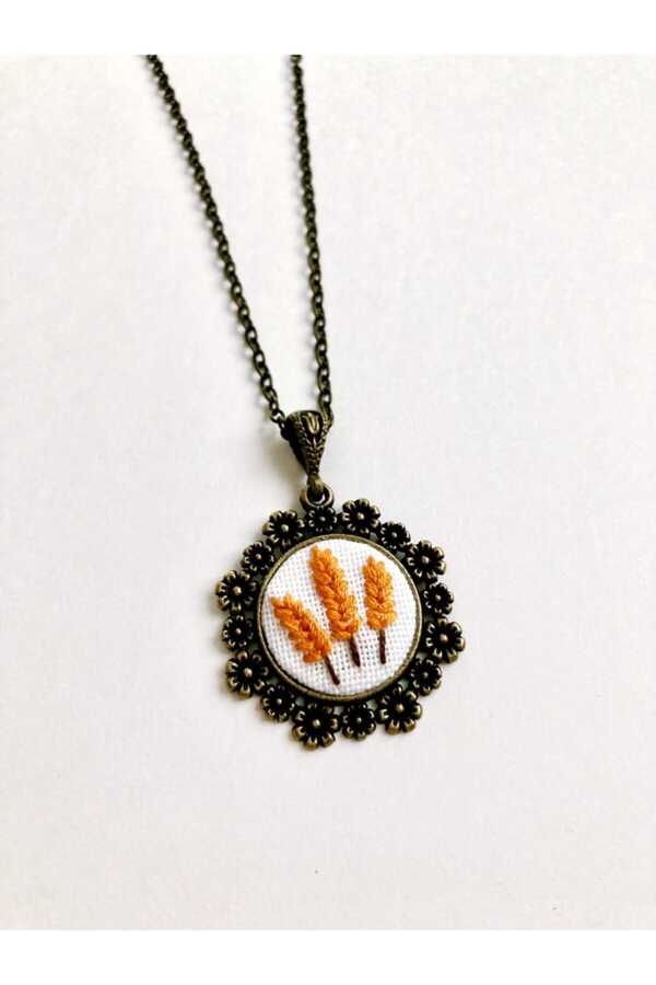 Embroidery Necklace Virgo Gift Handmade Jewelry