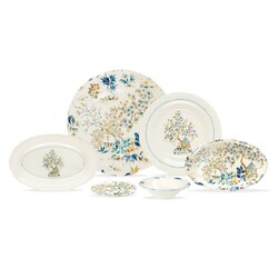 English Home Anemon Porcelain 8 Pieces Breakfast Set for 2 People Pink - Blue - Green - Thumbnail