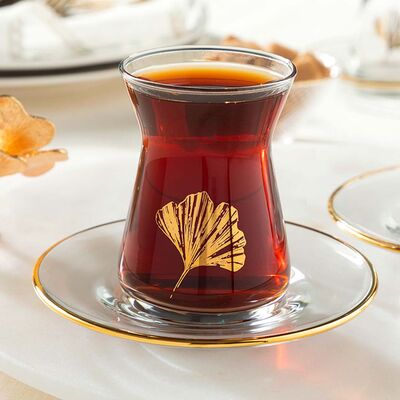English Home Gingko Biloba Glass 12 Piece Tea Set - 3