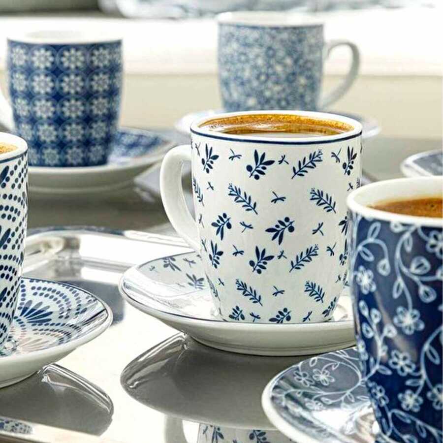 English Home Romana Porcelain Set of 6 Coffee Cups