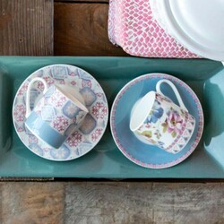 English Home Urbann Porcelain Set of 2 Coffee Cups - Thumbnail