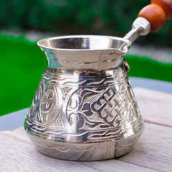 Engraved Grey Copper Coffee Pot - Thumbnail