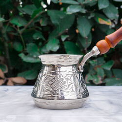 Engraved Grey Copper Coffee Pot - Thumbnail