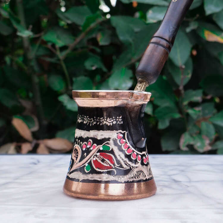 Erzincan Colorful Copper Coffee Pot