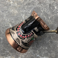 Erzincan Colorful Copper Coffee Pot - Thumbnail