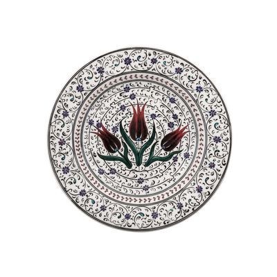 Handmade Estuary Patterned Tile Dinner Plate , 10inch 25cm - 1