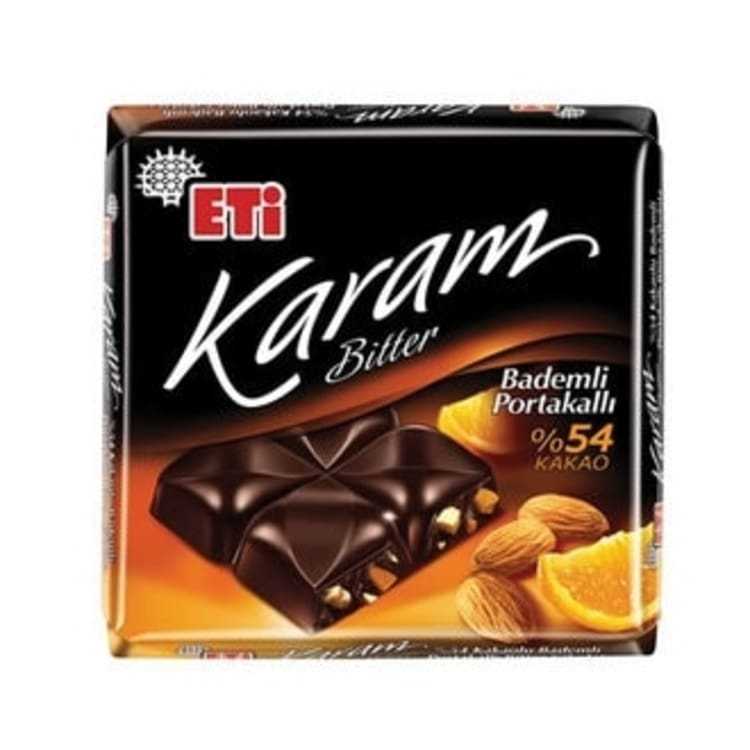 Eti Karam Bitter Almond Orange Square Chocolate , 70g 2 pack