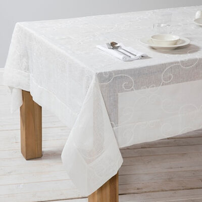 Eva White Table Cloth 170x280 cm - 1