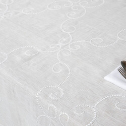 Eva White Table Cloth 170x280 cm - Thumbnail