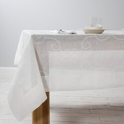 Eva White Table Cloth 170x280 cm - Thumbnail