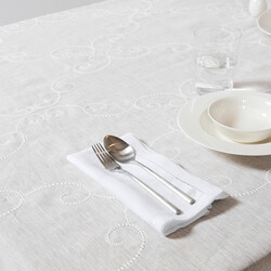 Eva White Table Cloth 170x280 cm - Thumbnail