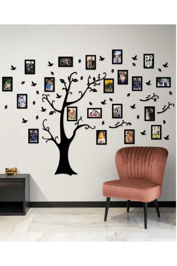 Family Tree Frame Collage - Wooden Family Tree - 20 Frames - Black AASoy20