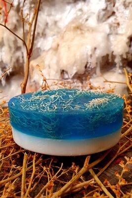 Fibrous Therapy Soap - Blue-white Organic 100% Natural - Ocean Fragrance - 120 Grams - Oval - 8 X 3 Cm TYC00227190148 - 1
