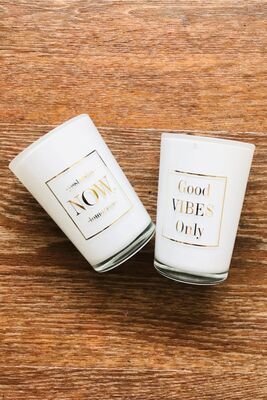 Glass Candle 2 Pieces - Vanilla Scented - 80 Gr White Glass2Vanil - 1