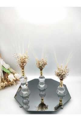 Gold Crystal Cream Floral Set 3 Pcs 556699 - 1