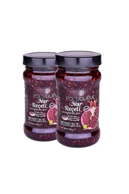 Gourmet Pomegranate Jam No Added Sugar, Chia Seed, 65% Fruit Ratio 400 Gr Double Pack - 1