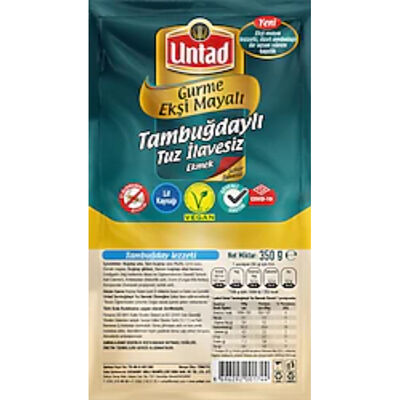 Gourmet Sourdough Whole Wheat Bread Without Salt, 350 gr - 12.34 oz - 1