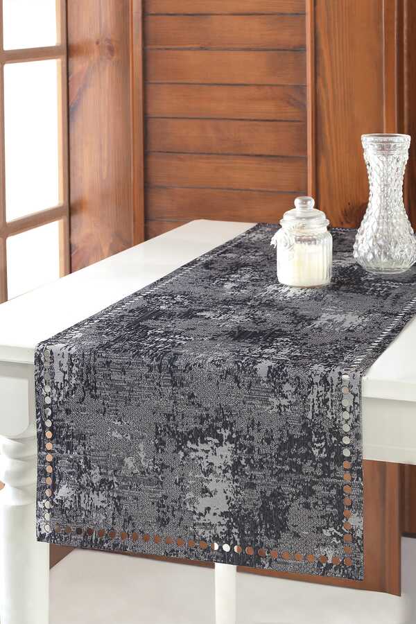 Gray Runner Placemat Table Cloth 40x140 Cm Riyadh-06 R-RIYAD