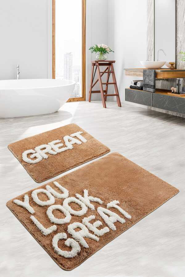 GREAT BEIGE 2 LI SET Washable Closet Set Bathroom Carpet Mat 8682125964799