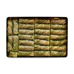 Pistachio Twisted Baklava , 25 pieces - 2.2lb - 1kg - Thumbnail